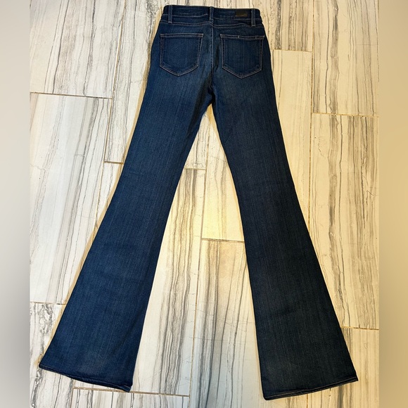 EUC PAIGE Bell Canyon Dark Blue Flare Bootcut Stretch Jeans - Picture 3 of 15